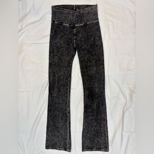 Black Acid Wash Flared Leggings- Size Small